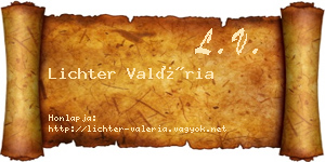 Lichter Valéria névjegykártya